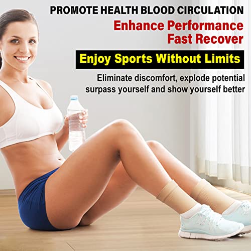 Keking® Ankle Brace Compression Support Sleeve For Women & Men, Medical Ankle Compression Socks For Plantar Fasciitis, Foot & Ankle Swelling, Achilles Tendon Support, Arch Support, 1 Pair Of Beige M #TOP5