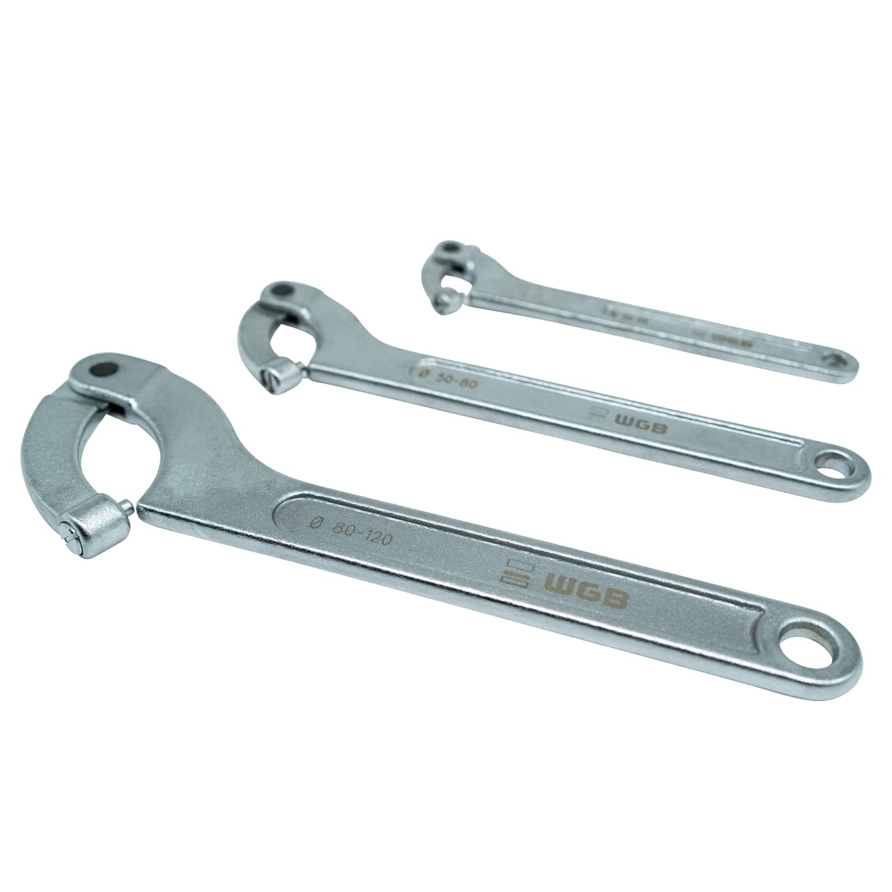 Hook wrench set | Hook wrench with pin | Milk pipe wrench set | 35-120 mm | 3-piece set | No. 516 K - 3