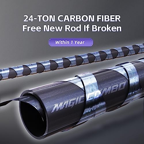 Handing Fishing Rod And Reel Combo 2 Piece Spinning Fishing Rod With Eva Handle，Size 2000 Reel，Pre-Spooled With 20-Pound Handing Pe Line,Best Gift For Fishing Beginner And Angler (2.13M- 7'- 2Pcs) #TOP3