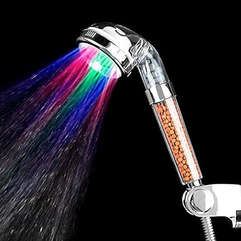 LED Anion Shower SPA Shower Head Pressurized Water - Saving Temperature Control Colorful Handheld Big Rain Shower Cover