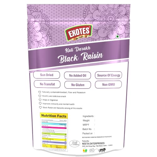 Image of Fresh Exotes (Black Raisins /Kishmish, 250Gm)