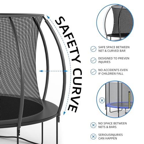 ALTLER Trampoline 12FT 14FT Enclosure Net Outdoor Jump for Kids and Adults Round ASTM Approved Heavy-Duty Bounce Mat with Enhanced Weight Capacity - Thumbnail 4