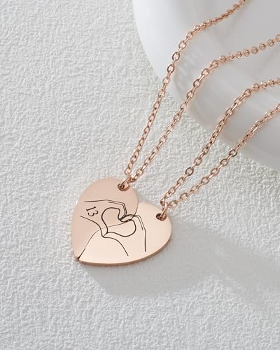 13 Heart Hands Matching Necklace for 2 Girl BFF Sister Taylor Inspired Merch Friendship Stuff Jewelry Gift for 2 Swifties Music Lover.2