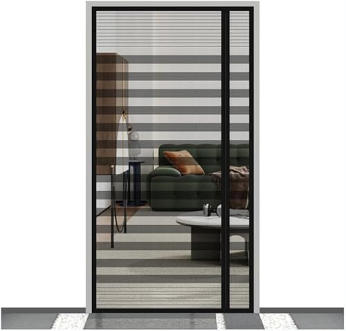 DCUINS Magnetic Screen Door Fits Door Size 36 x 82, Screen mesh Size 39 x 83, Side Opening Upgraded Heavy Duty Fiberglass, Strong Magnet Closure Door net for Front Back Sliding Doors, Stripes