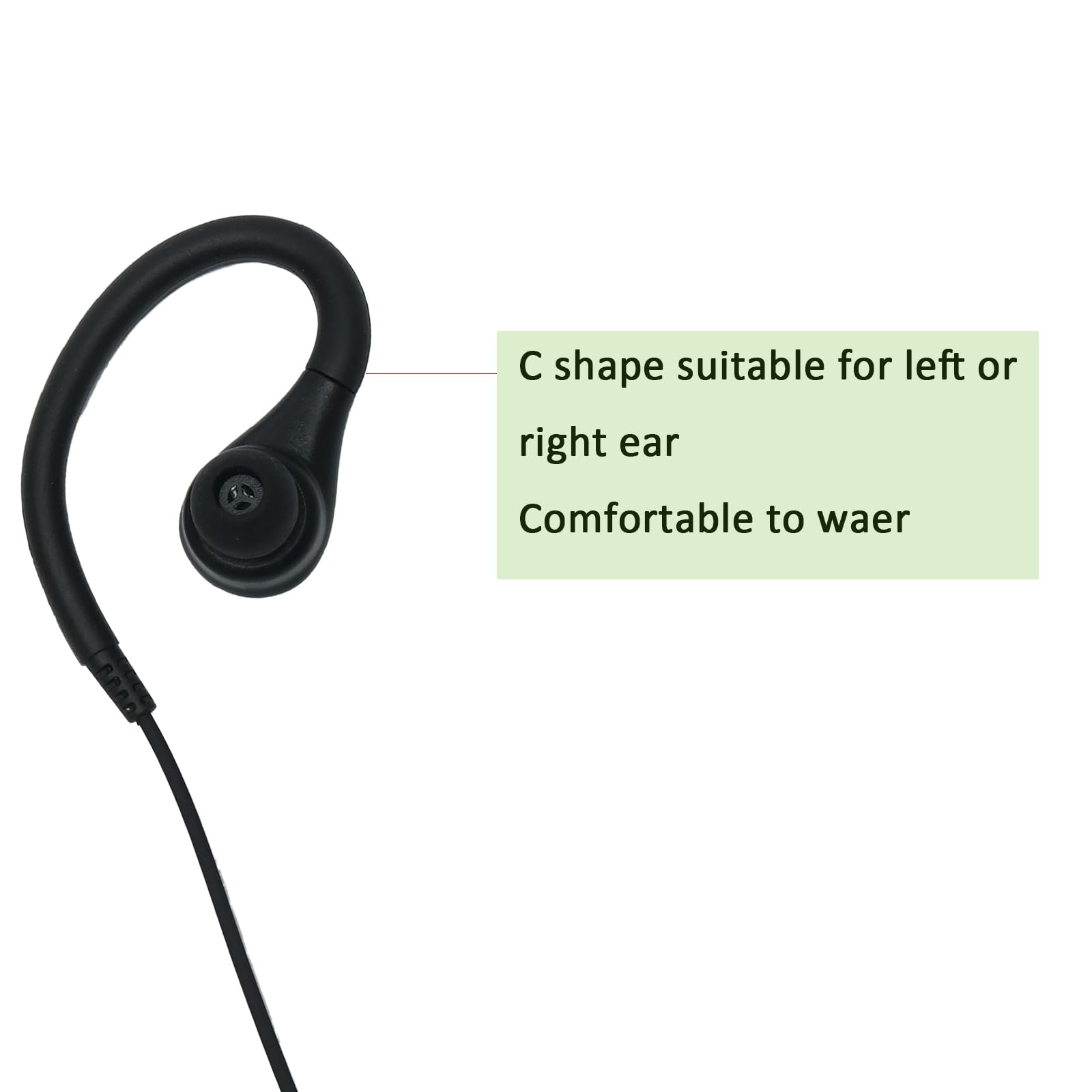 Zestaw słuchawkowy w kształcie litery C z mikrofonem PTT kompatybilny z Baofeng Kenwood UV-5R BF-888S BF-F8HP BF-F9 TK-3140 TK-3400 TK-3402 dwukierunkowe radio 10 szt