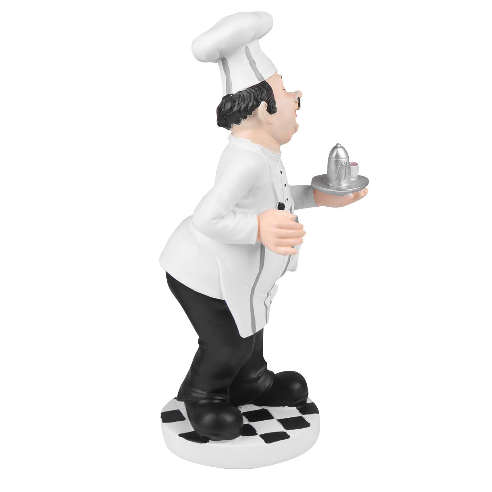Ornement de chef stable en resine blanche et statue de cuisine humoristique
