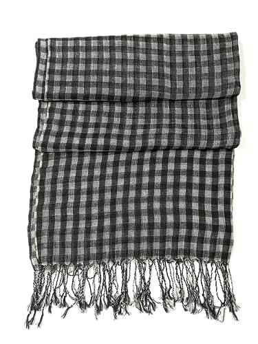 Image of Shanlin Unisex Natural Color 100% Linen Scarves for Men and Women