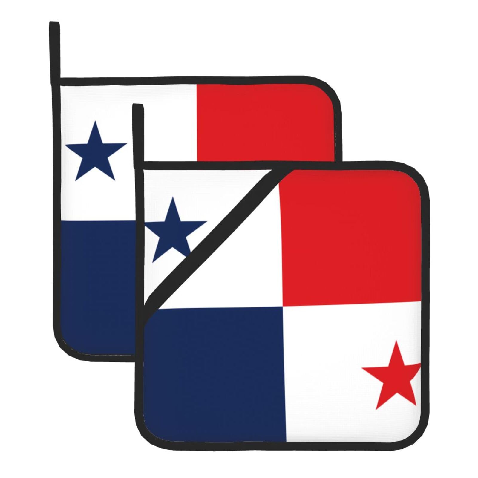 Flag of Panama Square Heat Resistant Trivet Set Thick and Durable for Baking Barbecue Cookware Oven