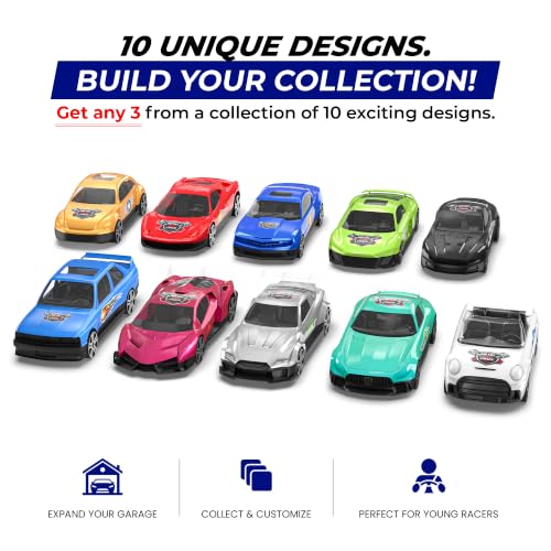 Image of Mirana Metal Car Craze for Kids | Set of 3 Diecast Metal Alloy Vehicles | 1:64 Scale Mini Racing Collection | Gift for Boys & Girls 18+ Months (Pack of 3)
