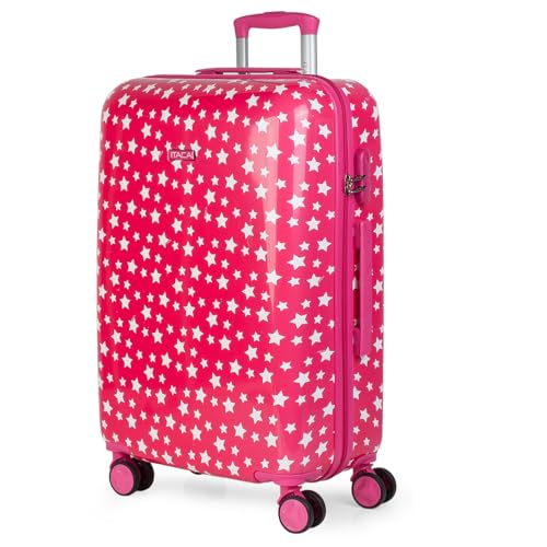 ITACA - Koffer Kinder Mädchen. Reisekoffer Kinder Polycarbonat Koffer Kinder Kinderkoffer Mädchen - Kinder Koffer mit Integriertes Zahlenschloss - 4 Rädrig Kinder Reisekoffer. Fuchsia