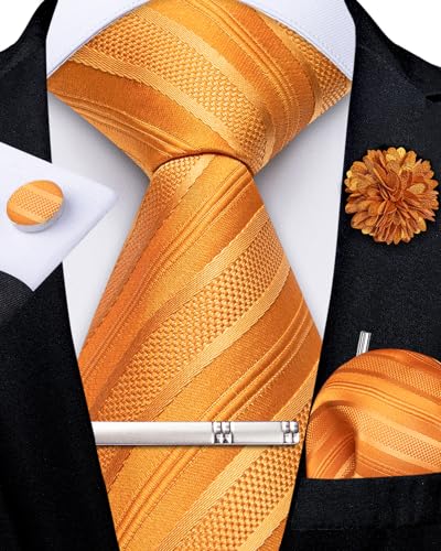 Image of DiBanGu Silk Pre-tied Ties for Men Formal Adjustable Necktie Set | 6PCS,Zipper Tie,Pocket Square,Cufflinks,Tie Clip & Lapel Pin,Wrinkle-Resistant,Premium Gift Box,Formal Business Wedding Party