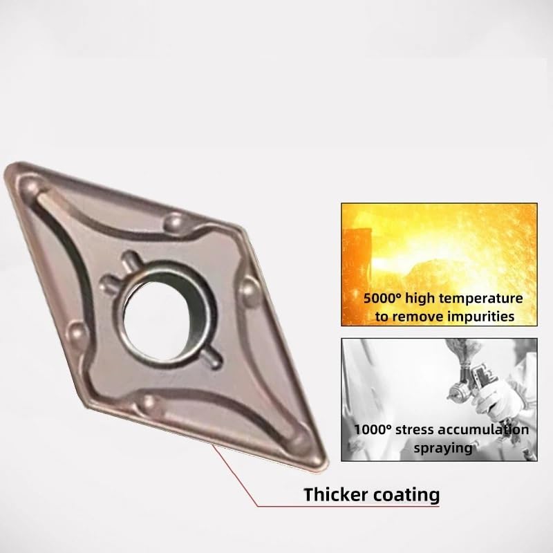 Turning Indexable Inserts Carbide 10PCS DNMG150404MA Hard Alloy Turning Tool Applies to Stainless Steel Lathe Cutter(DNMG150604MA)