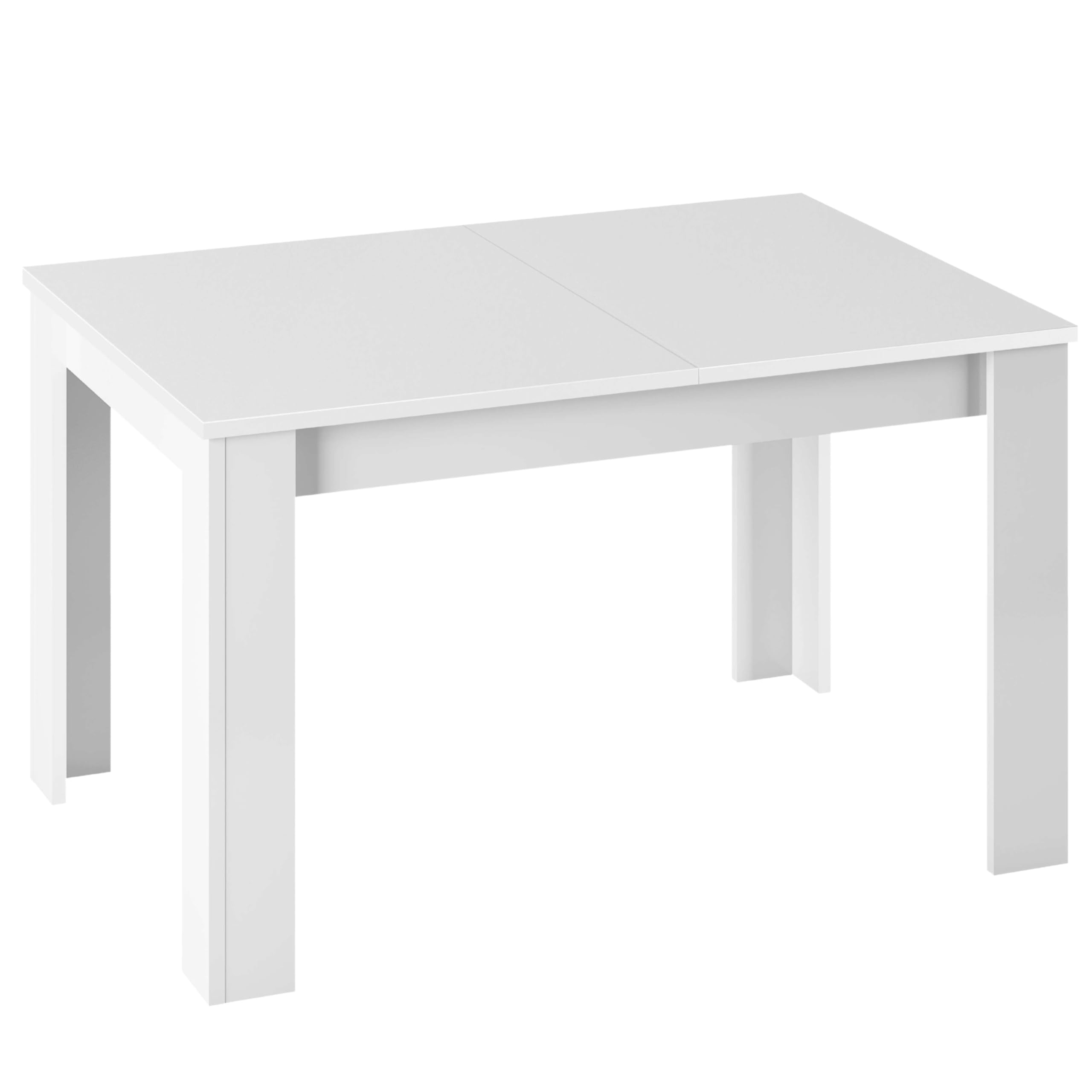 Habitdesign Mesa de Comedor Extensible Kendra, Acabado Blanco Brillo