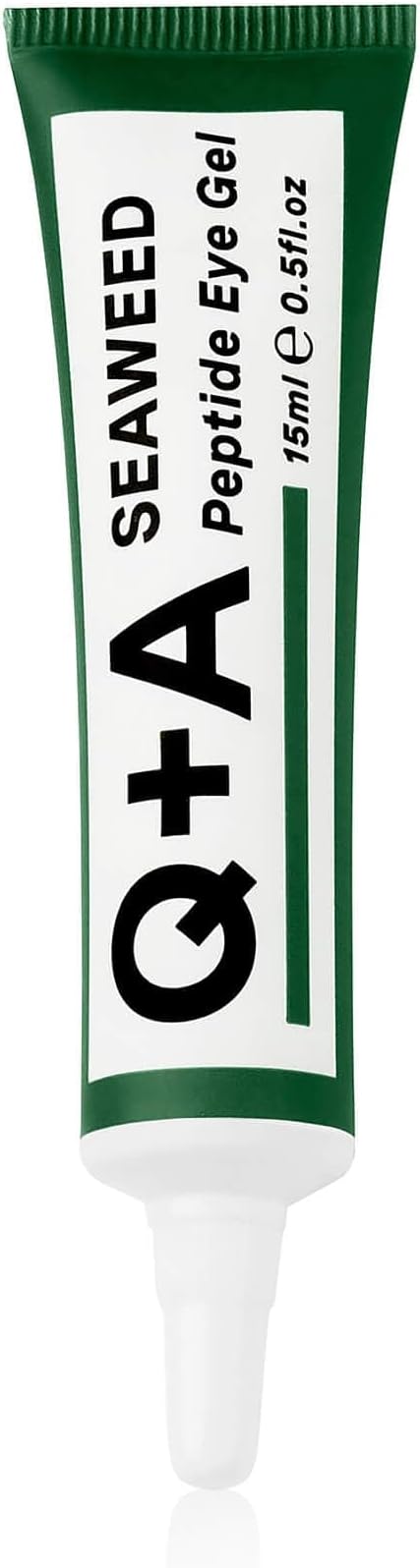 Q+A Seaweed Peptide Eye Gel (15ml), Under Eye Cream Alternative, Under Eye Brightener with Peptides, Seaweed & Aloe Vera, Hydrates, Smooths Fine Lines & Reduces Puffiness
