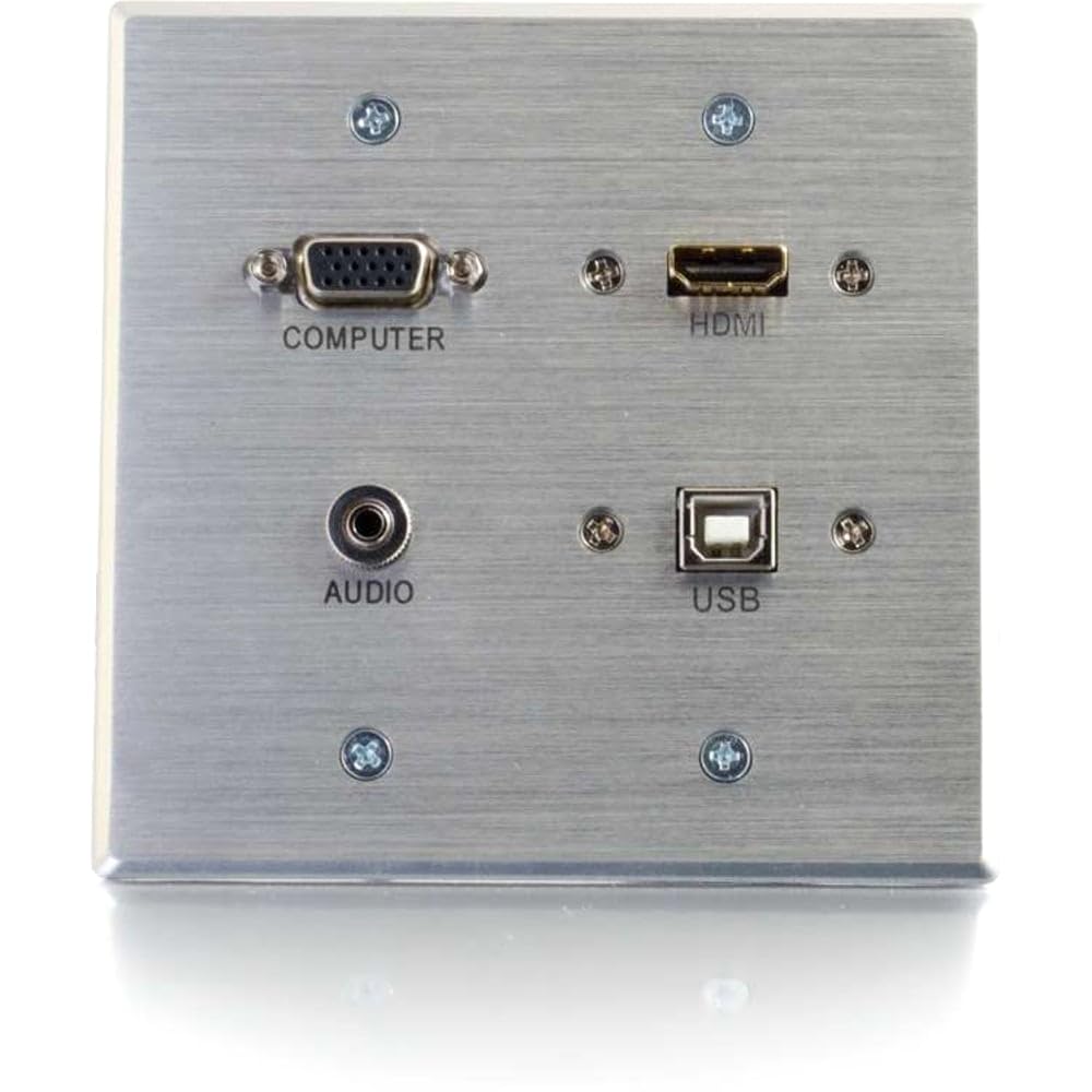 C2G 39703 zmieniacz płci/kabli HDMI F, HD15 F, 3.5mm Stereo F, USB-B F Aluminium