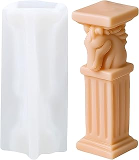 Horse Head Roman Column Candle Molds Antique Roman Pillar Candle Silicone Mold for Candles Making Aromatherapy Candles Wax Polymer Clay Home Decoration