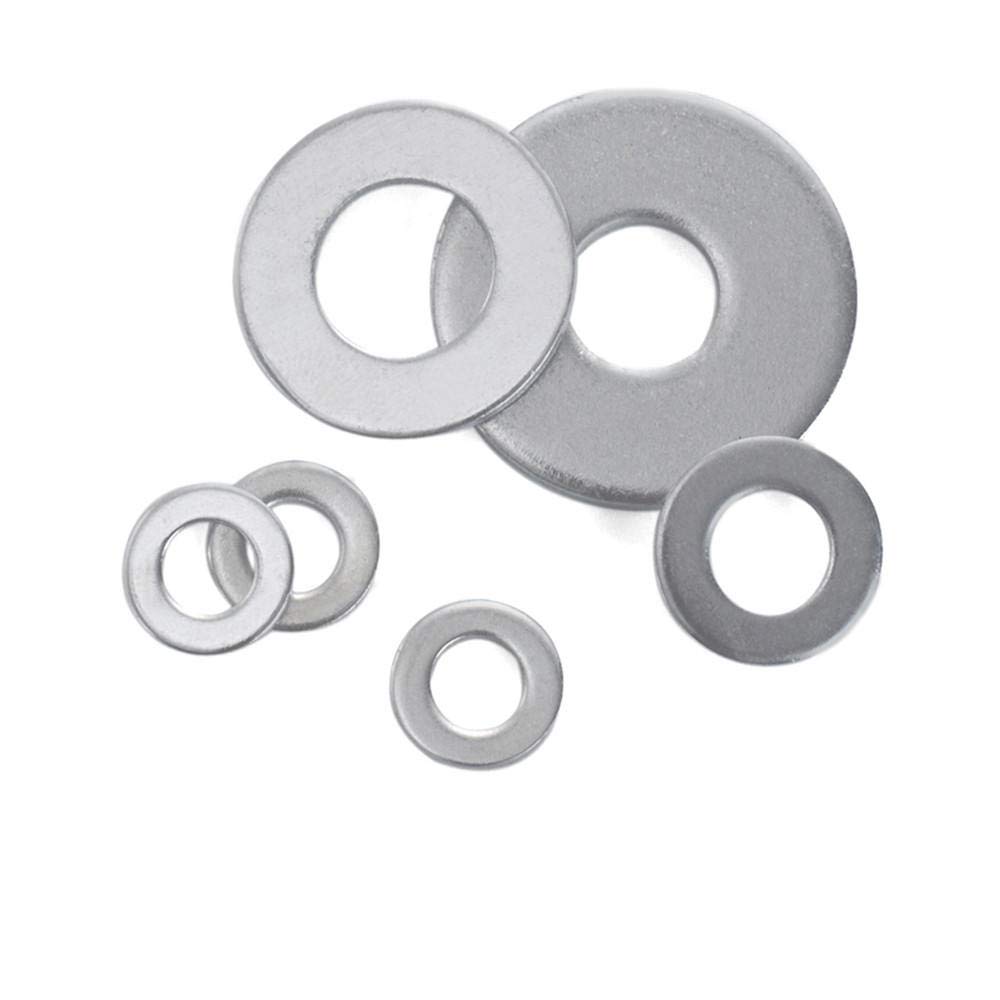 Fisher 8 Rondelle Piatte In Acciaio Zincato 200 Pz - Misura #8 (3/16" X 7/16"), Spessore 0.065" Kit Rondelle Piatte Americane - Foto 2