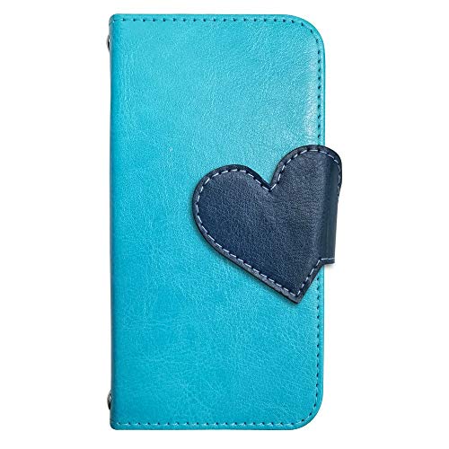 sslink iPhone17 Pro Max アイフォン17プロマックス 対応 ケース 手帳型 スマホケース ハート(ネイビー) ベルト きせかえ belty おしゃれ (カバー色ブルー) ダイアリータイプ 横開き カード収納 フリップ カバー スマート