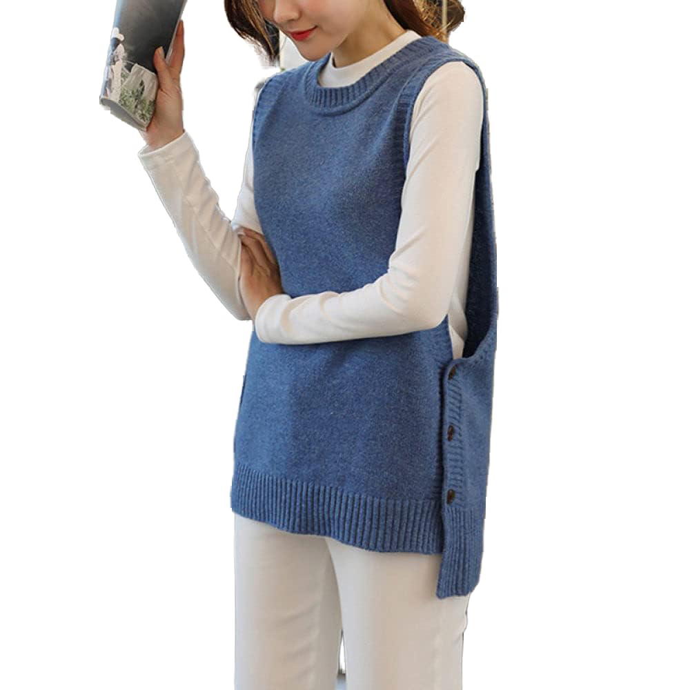 AMOUSDRDR Damen Strickweste - Ultraweich Mit V-Ausschnitt
