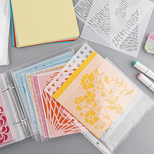 Image of 222 Pcs /2 Sets 6x6 inch Cookie Stencil Storage Binder Die Cut and Stamp Storage Folder Organizer Scrapbooking Cutting Dies Stencil Book Collections Case Organizer