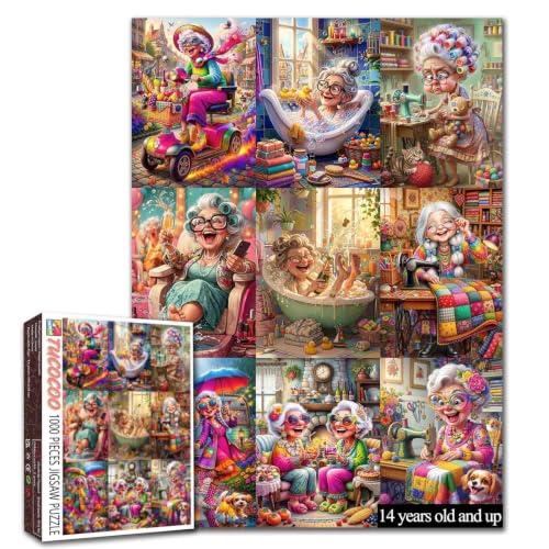 Lustige Oma Puzzle 1000 Teile für Erwachsene Geschenk – Ansicht 1
