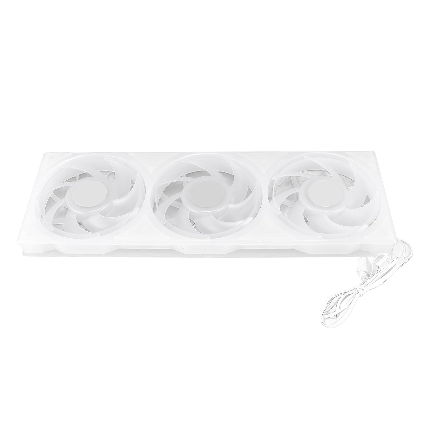 Pongnas Wentylator Obudowy 360 Mm 3 Cale RGB do Komputera PC, Cichy 4-pinowy Wentylator PWM 2200 Obr./min z 7 łopatkami, Ulepszone Rozwiązanie Chłodzące (WHITE)