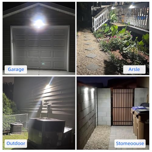 466LED 4000Lm Solar Light Outdoor Waterproof for Security, 270° Angle & 3 Lighting Modes Motion Sensor Outdoor Lights IP68 Solar Lights for Porch Fence Garden Backyard Dusk Garage 2pack
