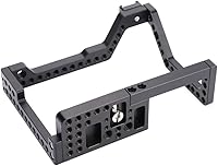 Vista 4 de Plataforma de cámara,Jaula de cámara de zapata fría,Jaula estabilizador de cámara,Aleación de aluminio 1/4 Tornillo Múltiples agujeros Cámara Cage