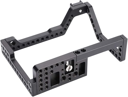 Miniatura 4 de Plataforma de cámara,Jaula de cámara de zapata fría,Jaula estabilizador de cámara,Aleación de aluminio 14 Tornillo Múltiples agujeros Cámara Cage