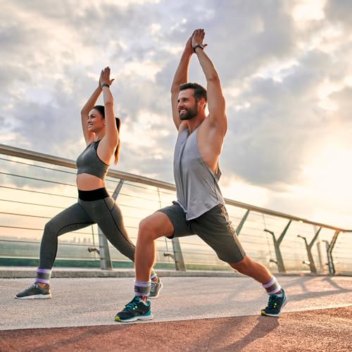 Image of Sportneer Ankle Weights Wrist Weights Pair of 1 /2 /4 /6 /10 LBS for Men Women Kids Strength Training Wrist and Ankle Weights Set with Reflective Strips for Dancing Running Walking Fitness Workout Gym