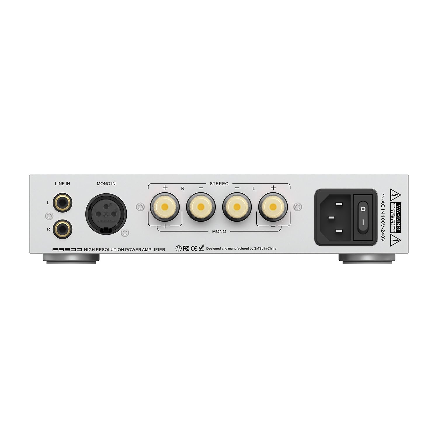 SMSL VMV PA200 Power Amplifier infineon's New GaN FET, Stereo Pure Amplifier Pass-Through Mode, Chip PGA2311, XLR Input Mono Mode AMP, Speaker Output, THD+N 0.003%, RCA Hi-Res AMP with Remote Control