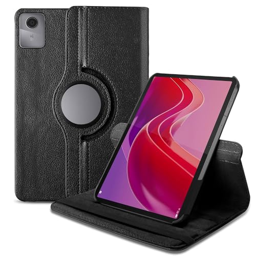 Casotec Flip Cover for Lenovo Tab M11 (11 inch) | 360° Rotating Back Cover | Leather Finish | Pencil Holder not Included | Multi-Angle Stand Cover for Lenovo Tab M11 (11 inch) - Black