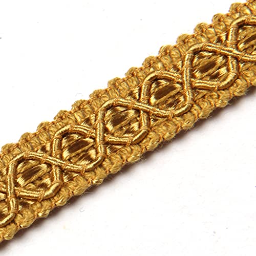 image for Hedonghexi Gimp Braid Fabric Trim - 0.59 Inch / 10 Yards, Gold Silver,