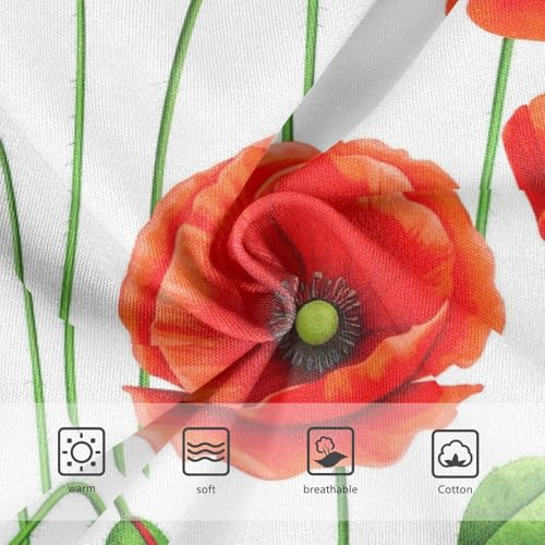 Red Poppy Flowers White Toddler Underwear Custom 2t Cotton Panties Little Girl Print Underpants Briefs3