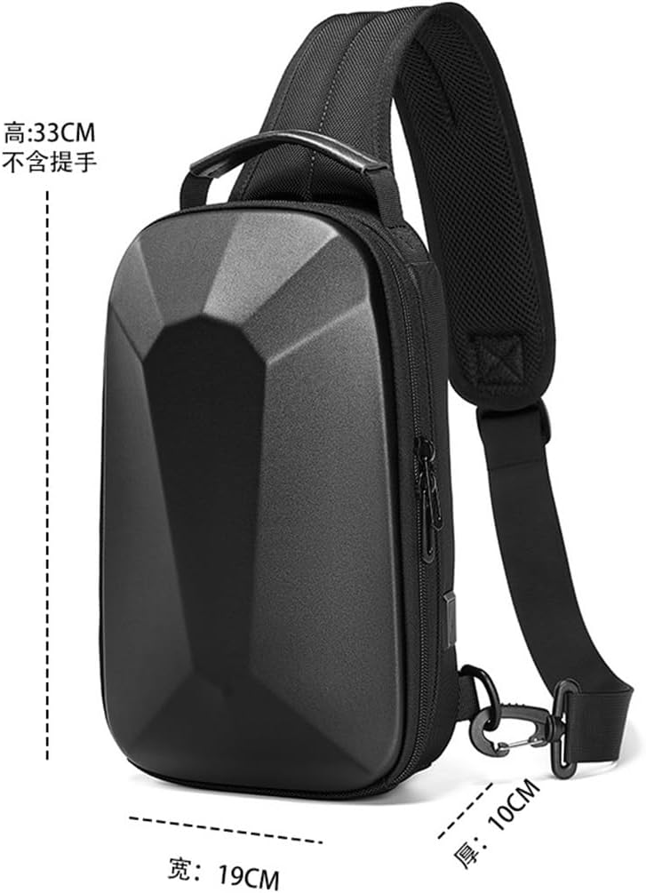 Hard Shell Chest Bag Men's Single Shoulder Crossbody Bag Multi-functional Casual Oblique Bag Stereotyped