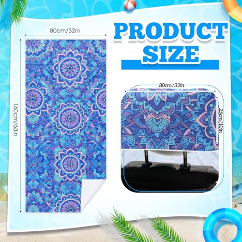 Image of Hahafelt 2 Pack Car Seat Towel Cover with Storage Bag, Sea Turtles, Mandala