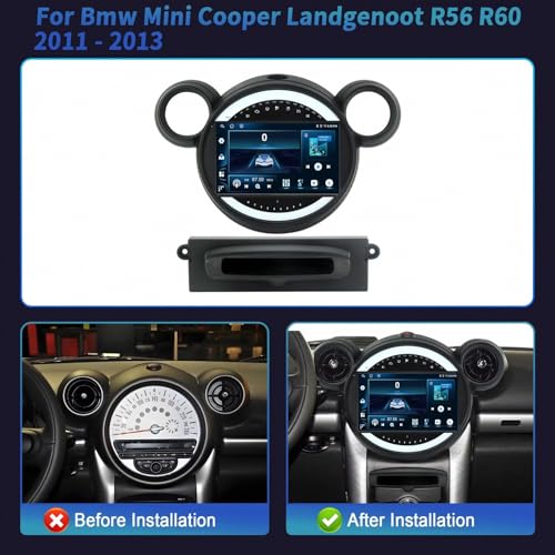 Carplay y Android Auto en Radio 2 DIN para Mini Cooper R56 R60 2
