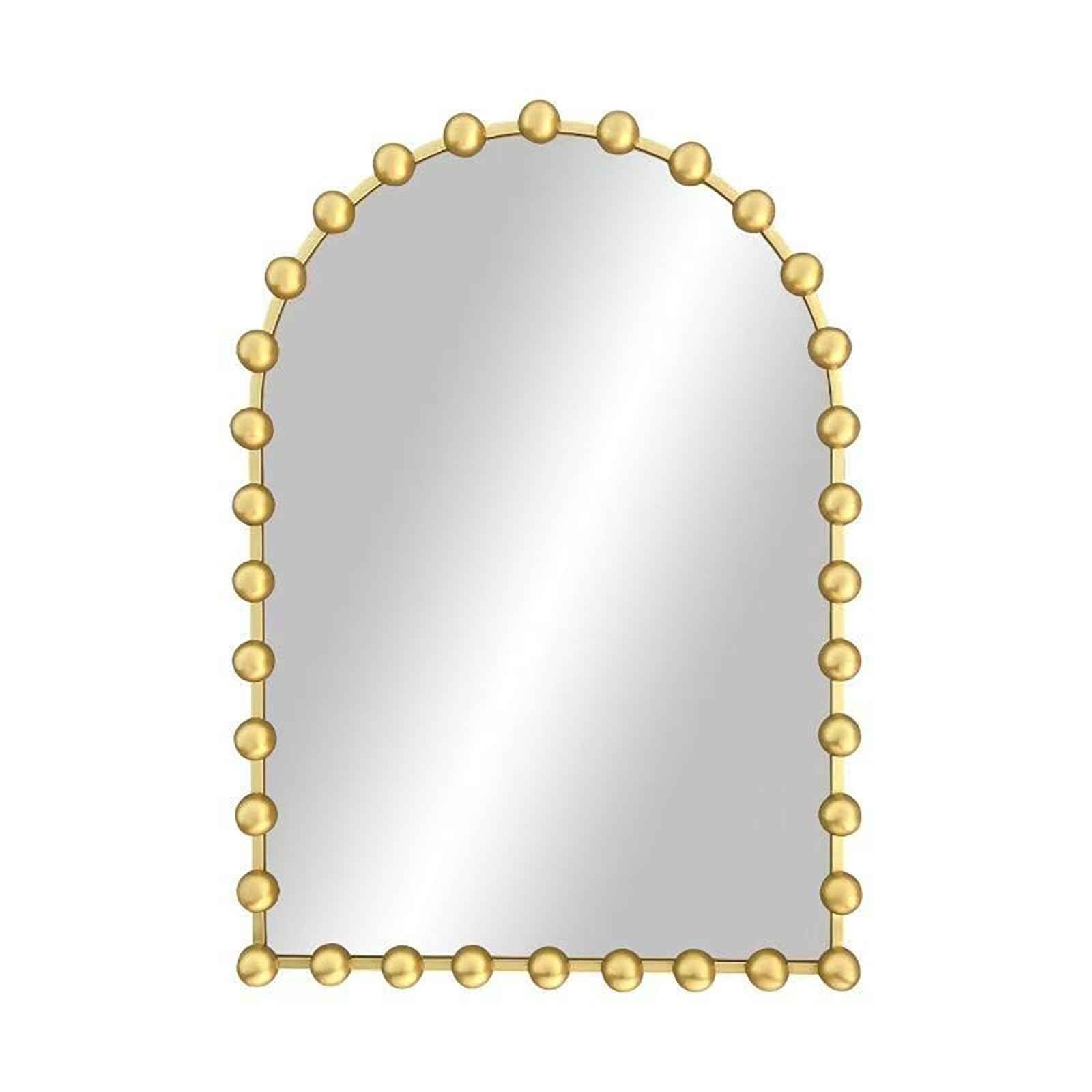 Miroir de salle de bain arqué or rétro chic en fer forgé 64x94 cm