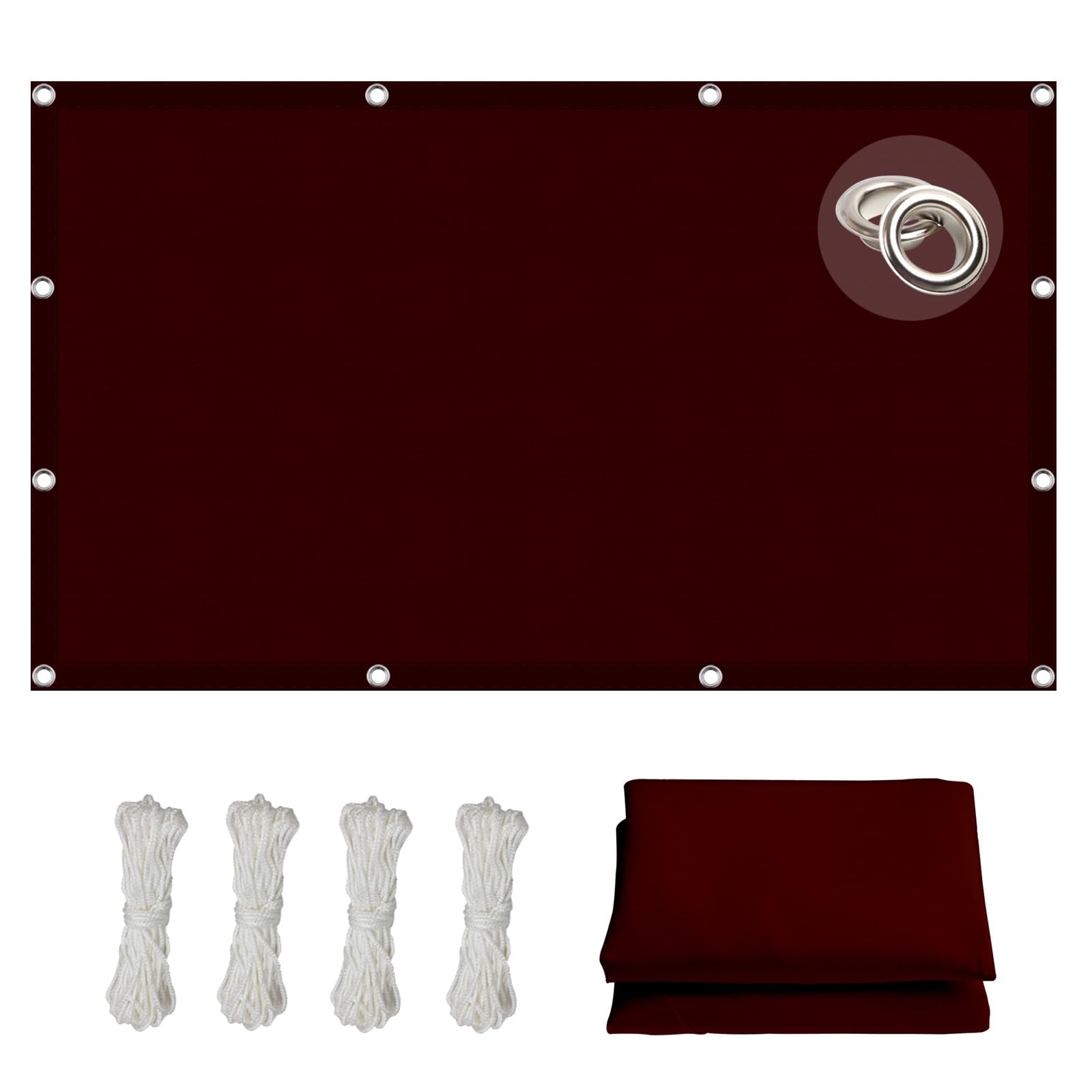 Voile d'ombrage imperméable vin rouge de 5.5 x 5.5 m avec protection UV optimale pour la serre