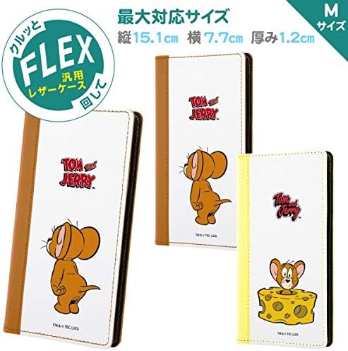 Smartphone Case Compatible with Other Models Universal Tom and Jerry Notebook Type Case FLEX Bi-Color 01 M Jerry/Standard
