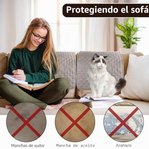 Fundas para reposacabezas de sofá lavables y protector antidecoloración de sillón 3