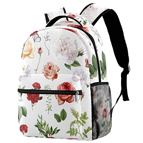 Mochila escolar universitaria de flores resistente para outdoor y viaje