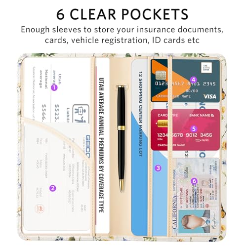 Image of CoBak Car Registration and Insurance Holder | Vehicle Glove Box Organizer, Auto Truck Compartment Document Case with Magnetic Closure for Insurance & Driver License