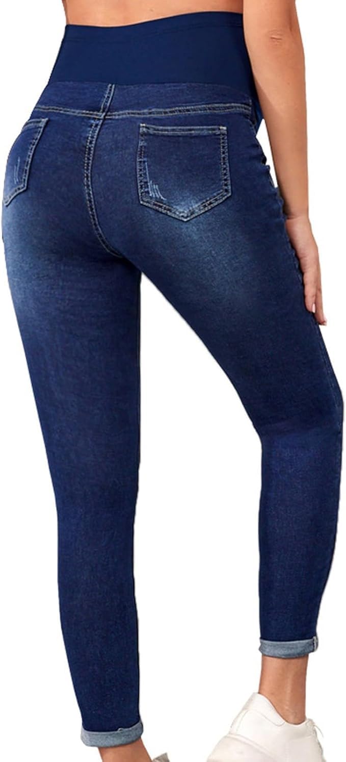 Vaqueros de Maternidad Ajustados para Embarazadas, Vaqueros Largos de Maternidad, Pantalones Vaqueros destruidos, Pantalones Vaqueros para Maternidad, Vaqueros para