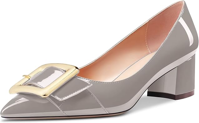 Castamere Women Mid Chunky Block Heel Pointed Toe Slip-on Pumps Cute Dress Wedding 2.0 Inches Heels