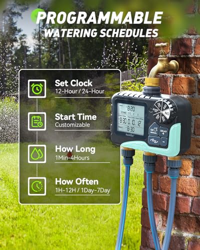 Minuteur d'eau retard de pluie RAINPOINT programmateur 3 zones étanche IP65 - 5