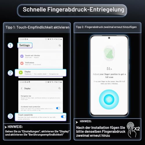 JETech Schutzfolie für Samsung Galaxy A57, 3 Stück – Ansicht 2