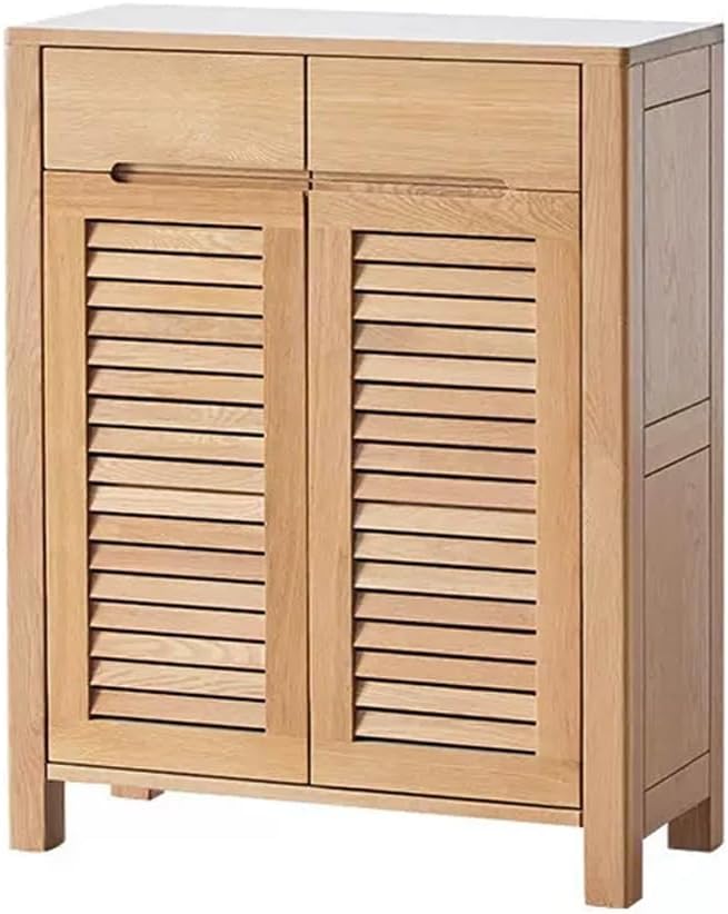 玄関オーガナイザー キャビネット シューズラック 玄関用 無垢材 靴キャビネット 北欧 シンプル モダン オーク 多機能 シューズラ