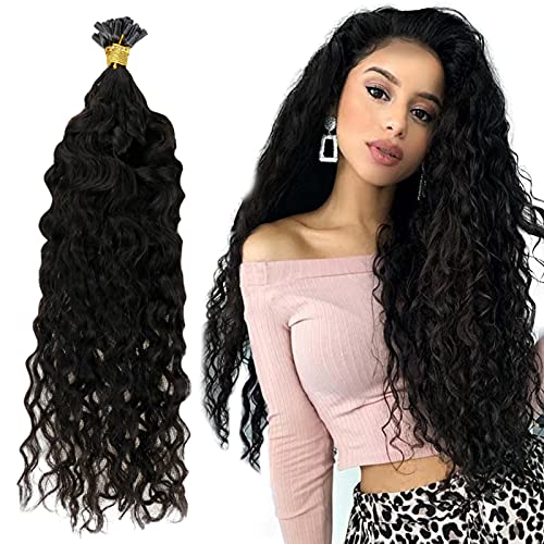 U Tip Hair Extensions Natural Wavy Hair Extensions Human Hair 1g Per Strand 50 Strands Color 1B Off Black Fusion Hair Extensions U Tip Nial Tip Extensions 18inch 50g