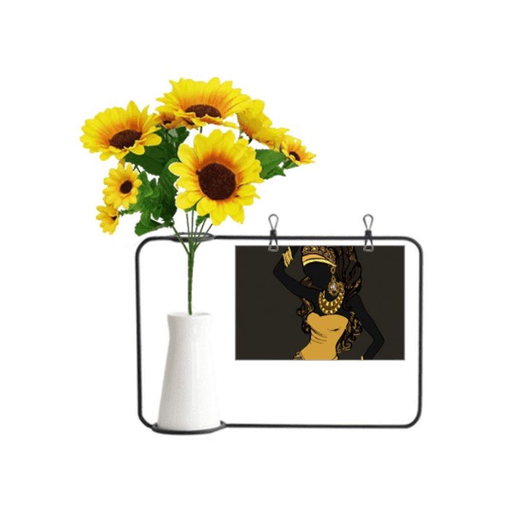 Robe de tournesol artificielle pour femme africaine avec vase bouteille décoratif